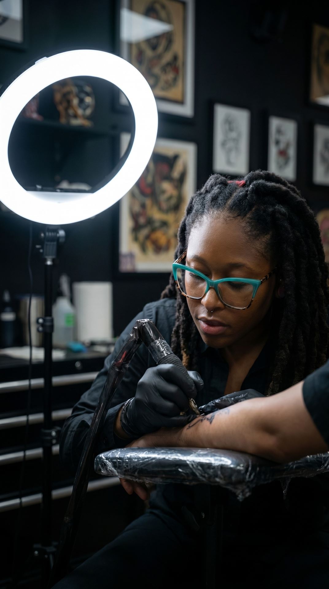 Tattoo artist at work